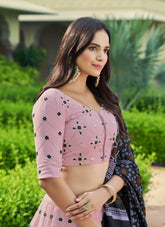 Fashionable Georgette Lehenga Choli in Dusty Pink